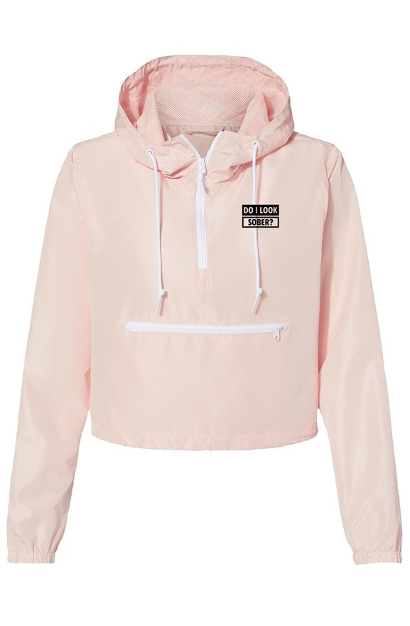 Do I look Sober Lightweight Pullover Crop Windbreaker