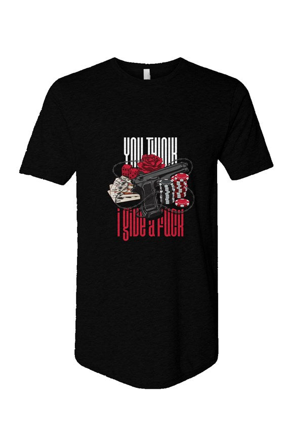 You Think I Give a F*ck Long Body Short Sleeve Crew